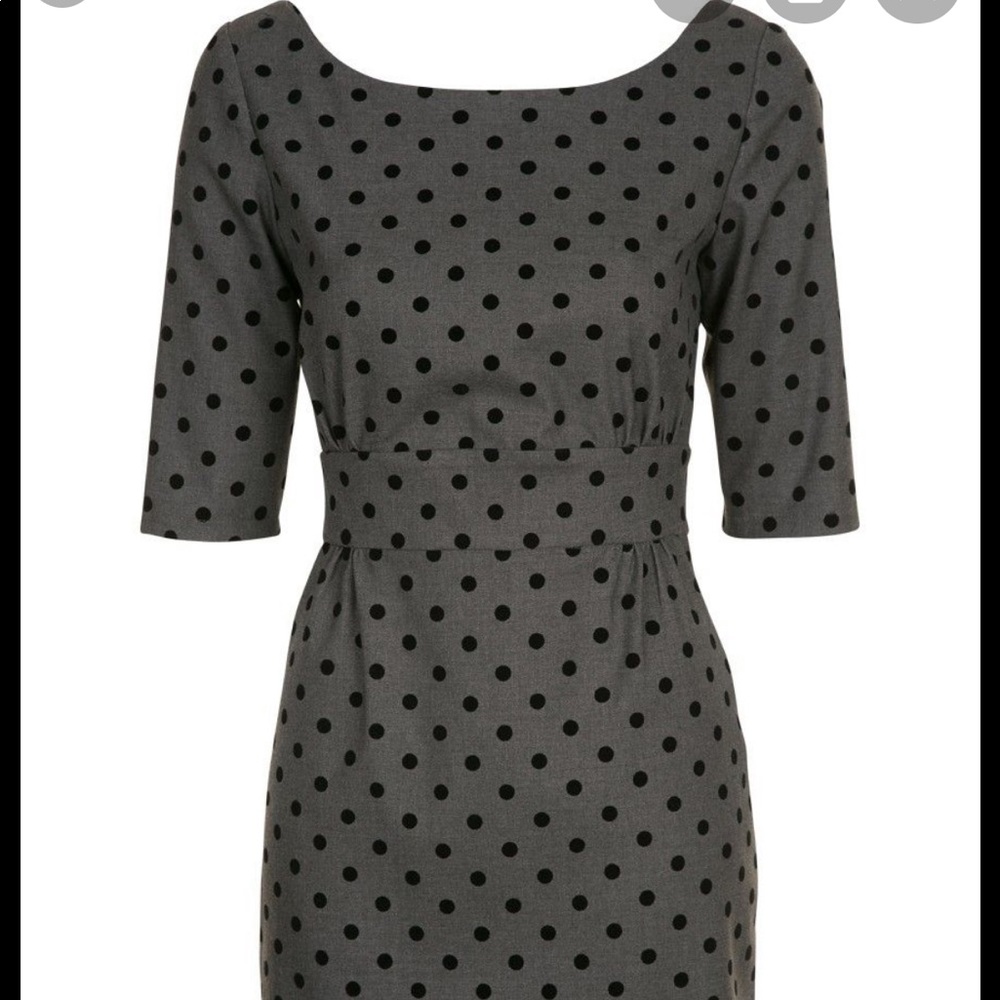 Dress NafNaf French polka dot gray/black size 36